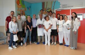 Solidarietà: la Libertas 1947 in visita al reparto di pediatria dell’Ospedale di Livorno